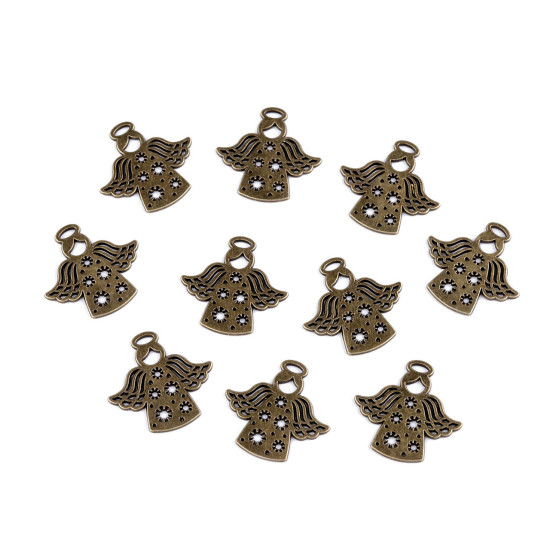 Pandantiv îngeraș, 27x28 mm - Platinum (2 Bucăți) Pandantiv îngeraș, 27x28 mm - Platinum (2 Bucăți)