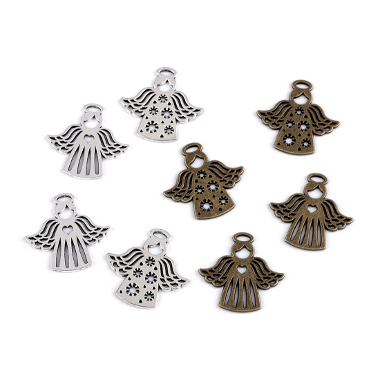 Pandantiv îngeraș, 27x28 mm - Platinum (2 Bucăți) Pandantiv îngeraș, 27x28 mm - Platinum (2 Bucăți)