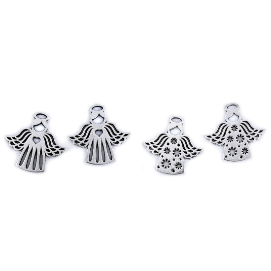 Pandantiv îngeraș, 27x28 mm - Platinum (2 Bucăți) Pandantiv îngeraș, 27x28 mm - Platinum (2 Bucăți)