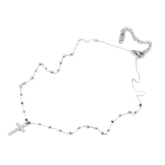 Colier din oțel inoxidabil cu cruciuliță - Argintiu (1 Bucată) Colier din oțel inoxidabil cu cruciuliță - Argintiu (1 Bucată)