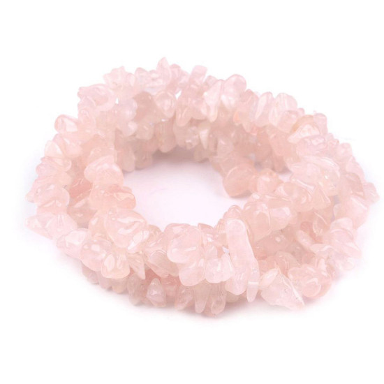 Mărgele chipsuri cuarț roz, șirag 90 cm - Roz quartz (1 Șir)