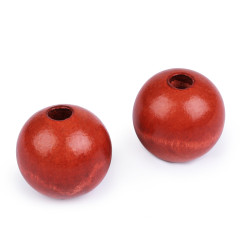 Mărgele din lemn, ø40 mm - Red-brown (10 Bucăți)