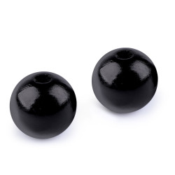 Mărgele din lemn, ø40 mm - Negru (10 Bucăți)
