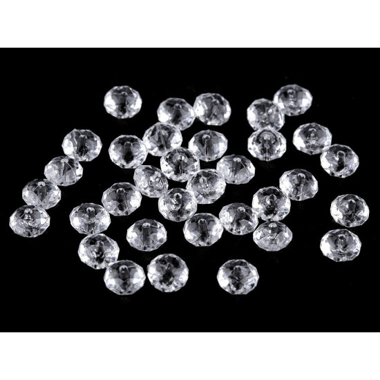 Mărgele plastic fațetate, 5x8 mm - Transparent (20 Grame) Mărgele plastic fațetate, 5x8 mm - Transparent (20 Grame)