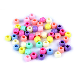 Mărgele plastic cu gaură mare, mix pastel, 8x10 mm - Mix (1150 Bucăți)