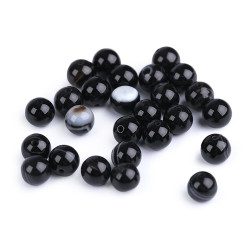 Mărgele din agat negru sintetic, ø8 mm - Agat negru (10 Bucăți)