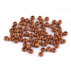 Mărgele din lemn, ø6 mm - Maro deschis (10 Grame)