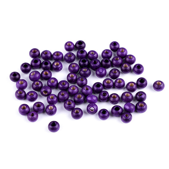 Mărgele din lemn, ø6 mm - Natural deschis (10 Grame)