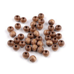 Mărgele din lemn, ø10 mm - Stejar maro (100 Grame)