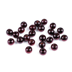 Mărgele din lemn, ø8 mm - Red-brown (100 Grame)