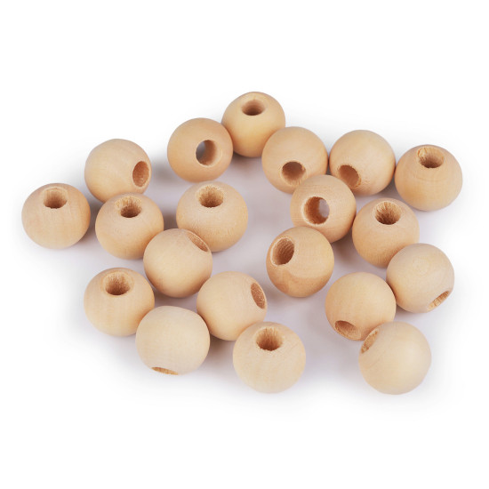 Mărgele din lemn nevopsite ø15 mm - Natural deschis (20 Bucăți) Mărgele din lemn nevopsite ø15 mm - Natural deschis (20 Bucăți)