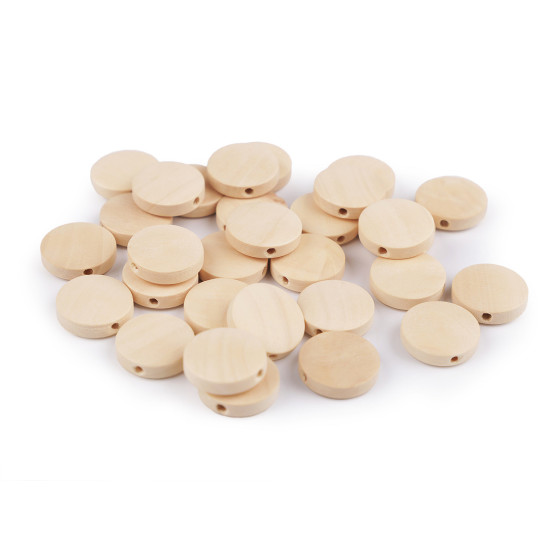 Mărgele din lemn nevopsite ø15 mm - Natural deschis (300 Bucăți) Mărgele din lemn nevopsite ø15 mm - Natural deschis (300 Bucăți)