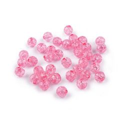 Mărgele de plastic, ø8 mm - Roz deschis (30 Grame)