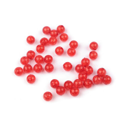 Mărgele de plastic, ø8 mm - Roșu căpșună (30 Grame)