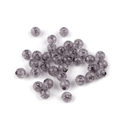 Mărgele de plastic, ø8 mm - Gri neutral (30 Grame)