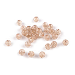 Mărgele de plastic, ø8 mm - Crem (30 Grame)