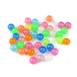 Mărgele plastic fosforescente ø10 mm - Mix (100 Grame)