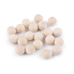 Margele din lemn fara gaura ø20 mm - Natural deschis (20 Bucăți)