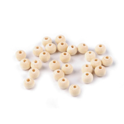 Mărgele din lemn nelacuite ø8 mm - Natural deschis (100 Grame)