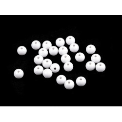 Mărgele plastic color ø8 mm - Alb (350 Grame)