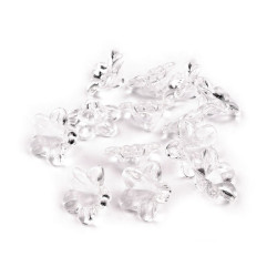 Margele plastic clopot / fusta 7x12 mm - Transparent (100 Grame)