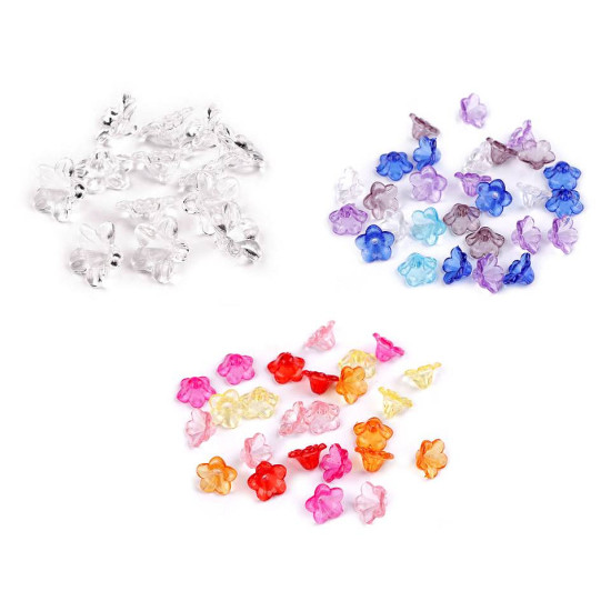 Margele plastic clopot / fusta 7x12 mm - Mix nr. 1 (20 Grame) Margele plastic clopot / fusta 7x12 mm - Mix nr. 1 (20 Grame)