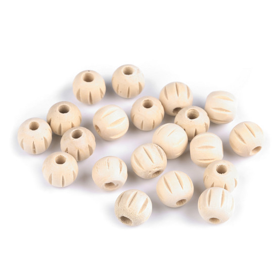 Mărgele din lemn canelate nevopsite ø16 mm - Natural deschis (1000 Bucăți) Mărgele din lemn canelate nevopsite ø16 mm - Natural deschis (1000 Bucăți)