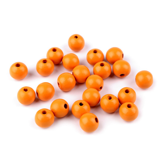 Margele de lemn ø13 a 14 mm - Alb (20 Grame)