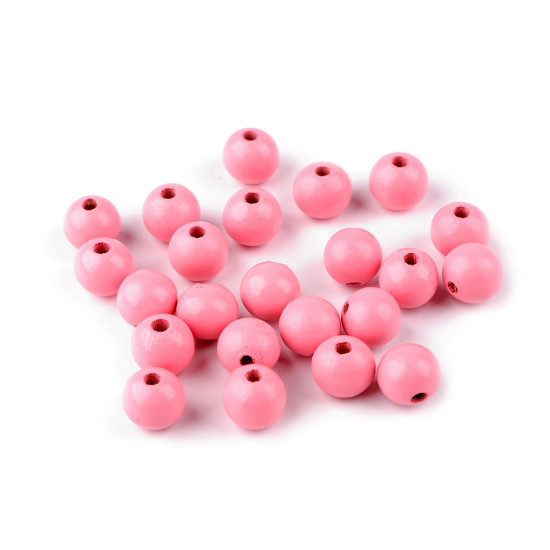 Margele de lemn ø13 a 14 mm - Alb (20 Grame)