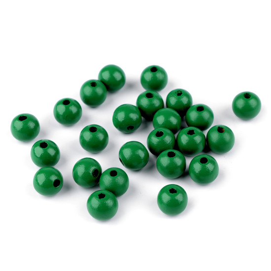Margele de lemn ø13 a 14 mm - Alb (20 Grame)