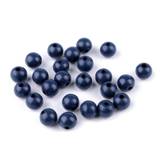 Margele de lemn ø13 a 14 mm - Alb (20 Grame)