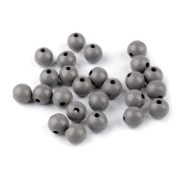 Margele de lemn ø13 a 14 mm - Gri deschis (20 Grame)