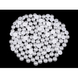 Jumătăţi de perle (de lipit), ø9 mm - Alb (10 Grame)