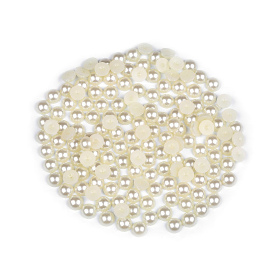Jumătăţi de perle (de lipit), ø9 mm - Alb (150 Grame)