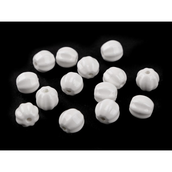 Mărgele de porțelan canelate ø13 mm - Verde pastel (30 Grame) Mărgele de porțelan canelate ø13 mm - Verde pastel (30 Grame)