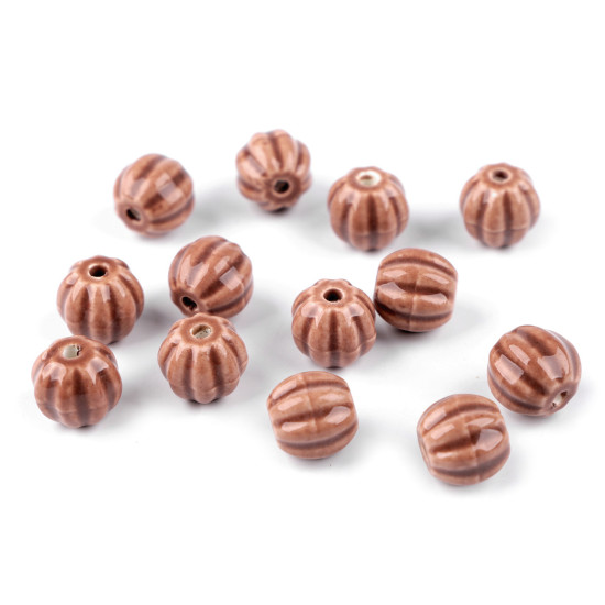 Mărgele de porțelan canelate ø13 mm - Verde pastel (30 Grame) Mărgele de porțelan canelate ø13 mm - Verde pastel (30 Grame)