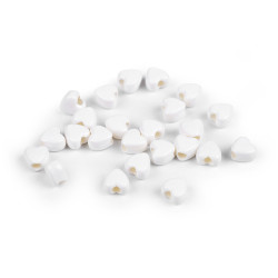 Mărgele din plastic 8 mm - Alb (30 Grame)