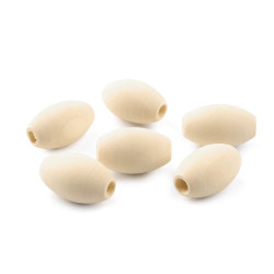 Margele de lemn nelacuite 18x28 mm - Natural deschis (150 Bucăți)