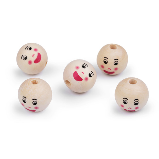 Margele din lemn cu figurine ø22 mm - Natural deschis (300 Bucăți) Margele din lemn cu figurine ø22 mm - Natural deschis (300 Bucăți)
