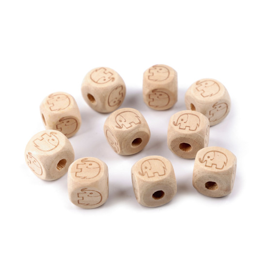 Mărgele din lemn cubice elefant, inimă, stea 14x14 mm - Natur (10 Bucăți) Mărgele din lemn cubice elefant, inimă, stea 14x14 mm - Natur (10 Bucăți)