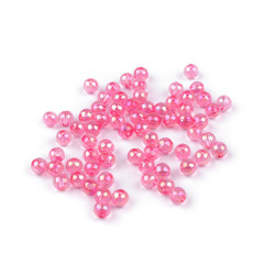 Mărgele din plastic curcubeu ø6 mm - Roz (10 Grame)