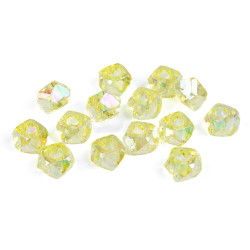 Mărgele din plastic diamant cu efect ab 8x13 mm - Galben (10 Grame)
