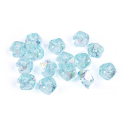 Mărgele din plastic diamant cu efect ab 8x13 mm - Verde mentă (10 Grame)