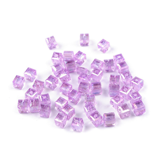 Mărgele din plastic cu efect ab 6x6 mm cub - Mov liliachiu (10 Grame) Mărgele din plastic cu efect ab 6x6 mm cub - Mov liliachiu (10 Grame)