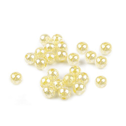 Mărgele din plastic cu efect ab ø8 mm - Galben deschis (10 Grame)