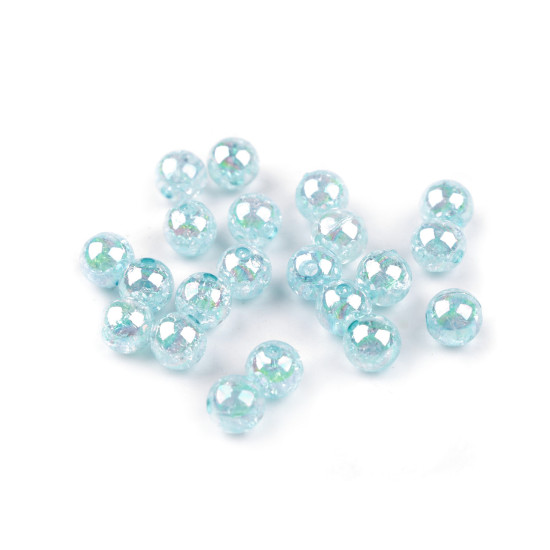 Mărgele din plastic cu efect ab ø8 mm - Bleu gheață (60 Grame) Mărgele din plastic cu efect ab ø8 mm - Bleu gheață (60 Grame)