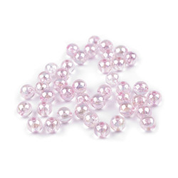 Mărgele din plastic curcubeu ø8 mm - Roz pudrat (10 Grame)
