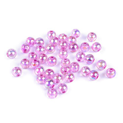 Mărgele din plastic curcubeu ø8 mm - Mov liliachiu (10 Grame)