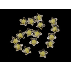 Mărgele din plastic stea ø11 mm - Galben deschis (10 Grame)