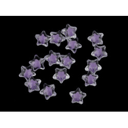 Mărgele din plastic stea ø11 mm - Mov deschis (10 Grame)
